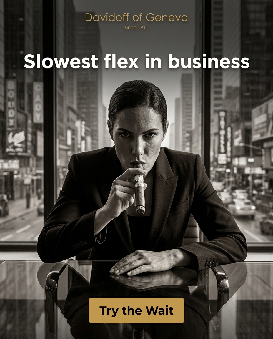 Provocative urban realism captured in real moments, prioritizing raw idea delivery over refinement. Direct, memorable composition with high-contrast lighting, authentic unretouched photography from executive settings, limited to brand earth tones for undistracted impact.