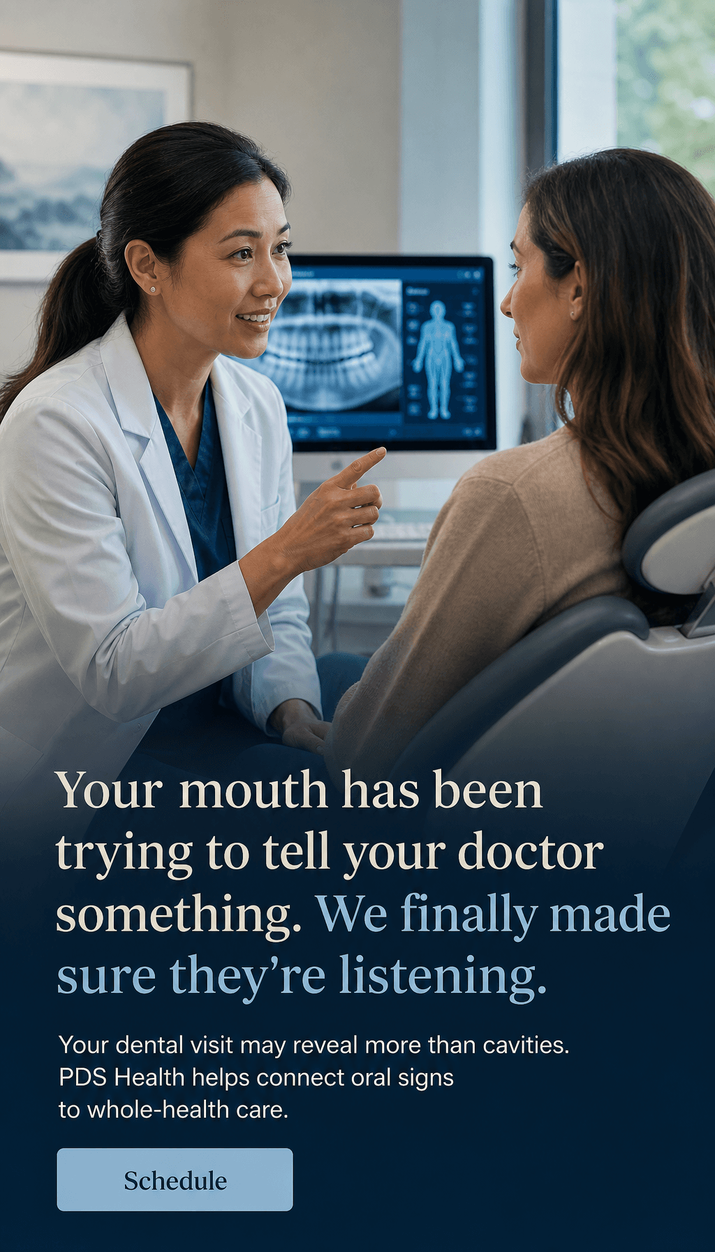Pacific Dental Services vertical story spec ad created by Ad Legends