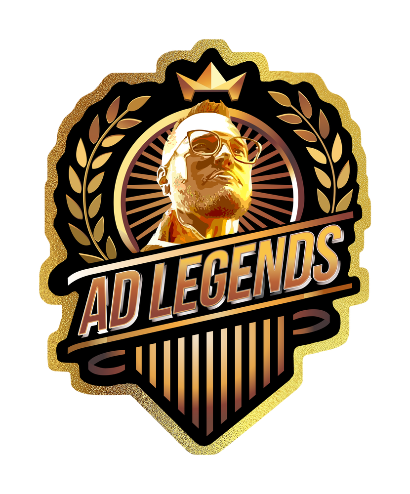Ad Legends male Legend emblem on a dark background